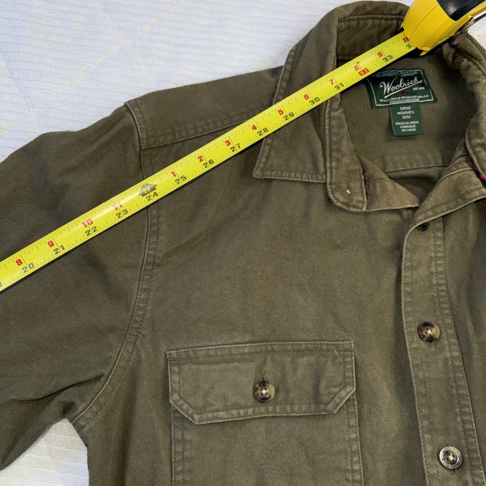 Vintage Woolrich Jacket Men M Green Cotton Outdoors Work Wear BarnSafari Shacket - Picture 5 of 8